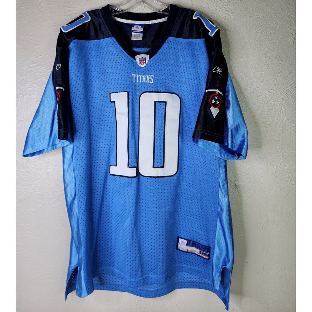 TENNESSEE TITANS VINCE YOUNG # 10 REEBOK NFL EQUIPMENT SEWN ON JERSEY SZ 52
